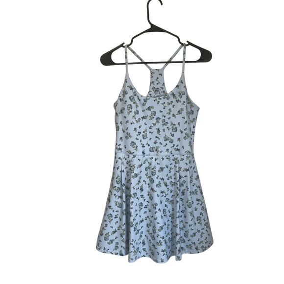 Sage Collective Floral Racerback Active Dress with Shorts Blue Size M - Picture 2 of 9